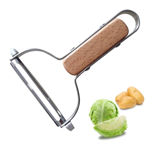 Vegetable Peeler Cabbage Shredder 304 Stainless Steel & Beechwood Handle | Extra-Wide Stainless Steel Blade & Non-Slip Grip for Effortless Coleslaw, Salad & Meal Prep - Commercial Grade Kitchen Tool - image 1