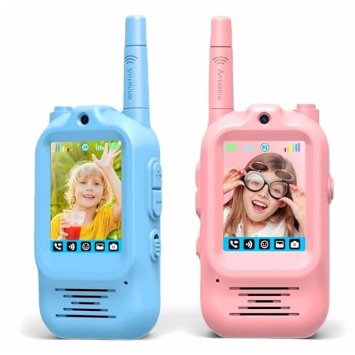 Video Walkie Talkies for Kids with Chat and Take Photos Function,2 Pack Handheld Rechargeable Kids Video Intercom Walkie Talkies for Family...