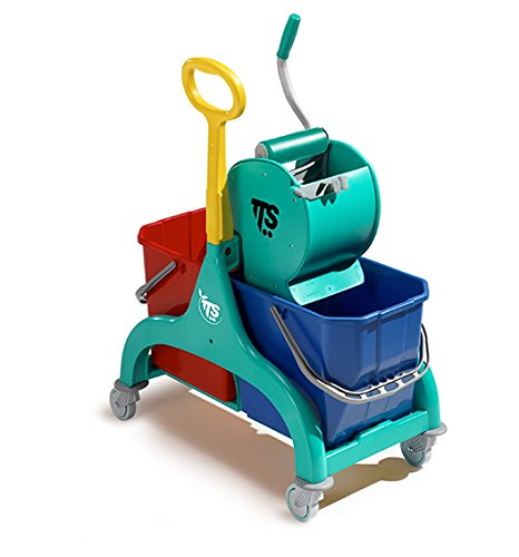 Carro Limpieza profesional pequeño - TTS Nick verde con prensa rodillo DRY 50lt