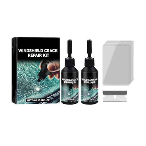 Windshield Chip Repair Kit,2PC 2026 Upgrade Cracked Windshield Repair Kit,Premium Glass Repair Liquid Windshield Repair Kit for Chips and Cracks,Emergency Repair for Star, Linear Cracks & Chips