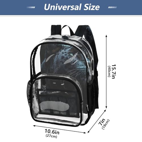 Nander Black Panther Clear Backpack for School,Heavy Duty PVC Transparent Bookbag for Stadium,Quick Security Clearance Travel Bag4