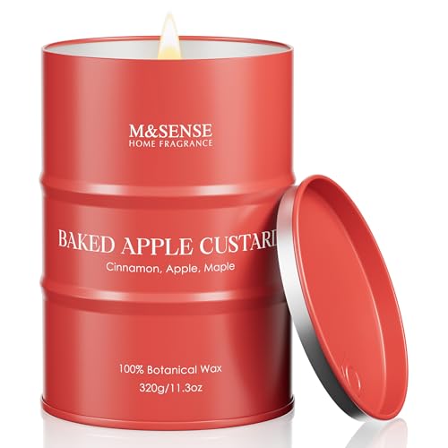Image of M&SENSE Baked Apple Scented Candles Christmas Decor,Natural Non Toxic,Christmas Candle for Stress Relief Meditation Relaxing, Housewarming Gifts for Women Men, 11.3oz 70 Hour Long Burning