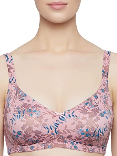 Image of Triumph Minimizer Bra for Women| Non Wired Non Padded| My Flower Series Full Coverage Lingerie Visually Reduces Bust by One Cup Size Wireless Floral Microfiber Support Bra Pack of 1