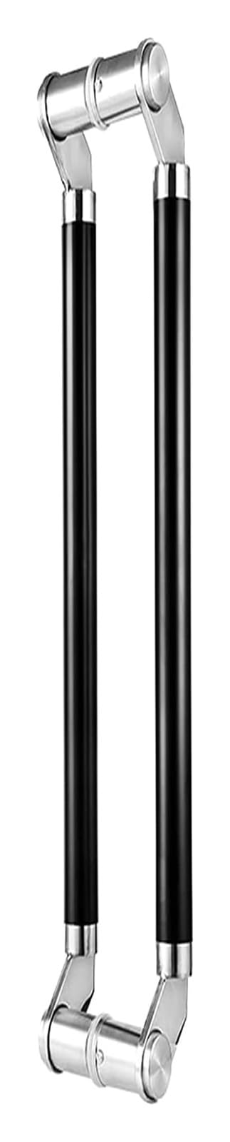CWCQGH Push Pull Door Handle, Sliding Barn Door Handles, Shower Glass Push Pull Door Handles, Stainless Steel Round Shape Bars Contemporary Entry Door Handle,Black-60cm(24in)