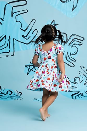 Image of monica + andy Short Sleeve Let's Dance Dress, Organic Cotton Playwear Clothes for Girls, Kids, Toddler & Infant Sizes