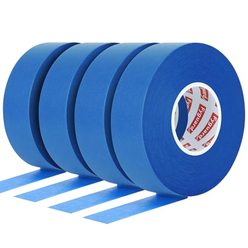 Fyguard 4 Rolle Malerkrepp, 50m x 24mm Kreppband Blau Malerband Masking Tape Abklebeband Maler Papierklebeband Hitzebeständig UV-Beständig für Malerarbeiten Renovierungen Handwerke
