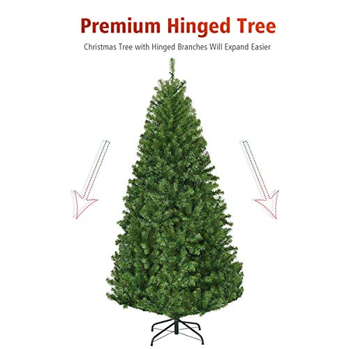 Goplus 6Ft Pre-Lit Artificial Christmas Tree Auto-Spread/Close Up Branches 11 Flash Modes With Multicolored 350 Led Lights & Metal Stand #TOP5