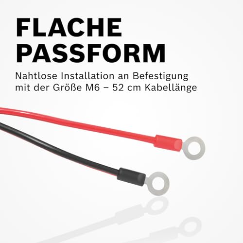 Bosch Automotive Bosch Verbindungskabel für Batterieladegeräte - Batteriekabel mit Ringösen und 40 A-Sicherung - Ersatzteil in Originalqualität - M6-Ösen, 52 cm Kabel - 0189999280