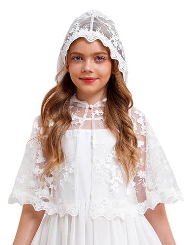 Girl's White Bolero Cape Embroidery Floral Lace Casual Shawls Brief Shirt Top Cover Up