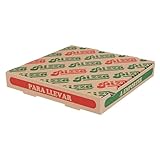 Garcia de Pou 100 Stück - Pizzastäden ’Thepack’ 330 G/M2, 26 x 26 x 3,8 cm, Natur, Mikrokanal Wellpappe