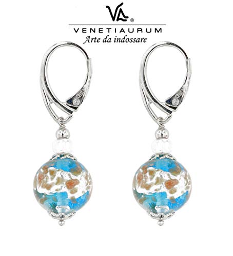 Venetiaurum - Boucles d'oreilles femme avec perles en verre original de Murano et argent 925 - Linea Italia Gioielli - Bijoux certifié made in Italy – vue 2
