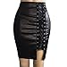 Mini Jupe Femmes Dames Hanche Et Split Jupe Jupe Genou Sexy En Cuir Taille Haute Bandage Jupe Jupe Jeans Courte