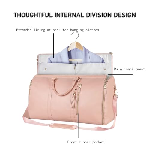 Viralhuntz Pink Foldable Travel Bag, Women's Large Capacity Garment Bag, 20.47 inches (L) x 12.6 inches (W) x 9.84 inches (H), Waterproof, Ultralight, Packable2