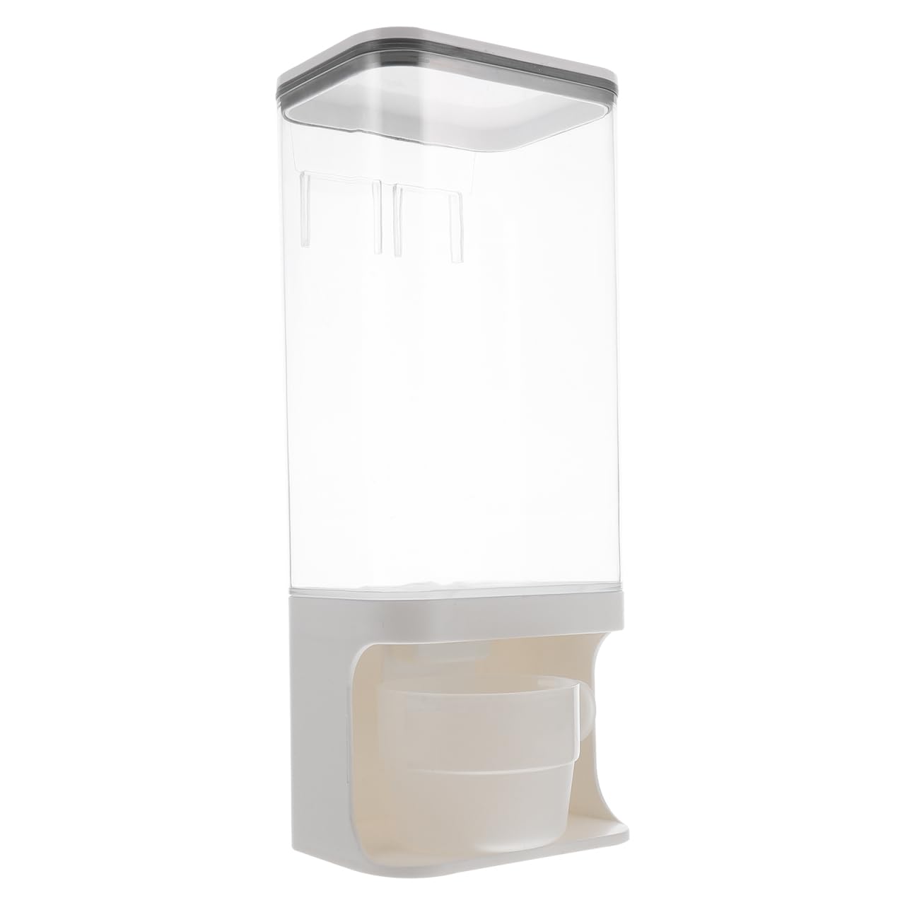 IMIKEYA Sealed Pet Food Storage Container with Cup: 1500ml Wall Mounted Dog Cat Dry Food Dispenser Tin - Airtight Dog Treat Jar for Home