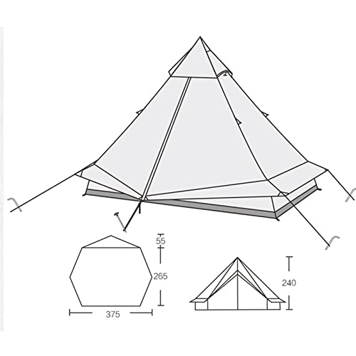 Carpa Pirámide de Lona, Familiar, Impermeable y Cortaviento miniatura 7