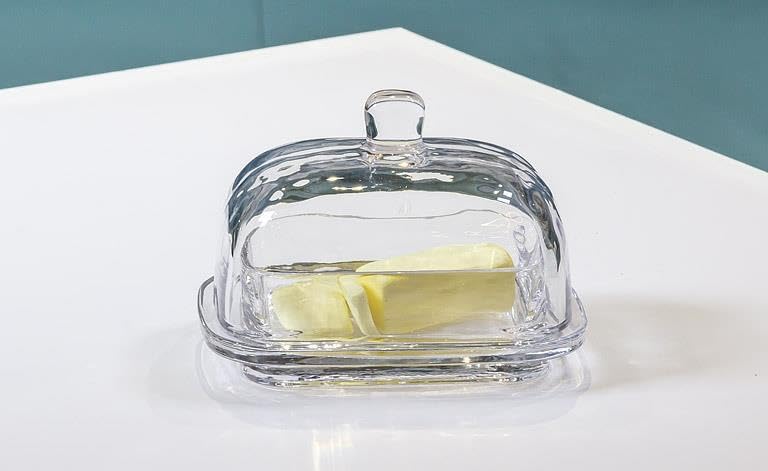 Abbott Collection Large Rectangle Covered Butter Dish with Lid, Clear Glass (6.5L)