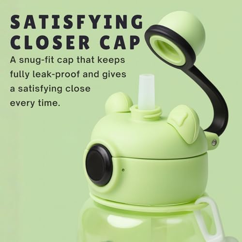 Image of Veejet Joyland Kids Water Bottle - Sipper Water Bottle for Kids - Water Bottle for School - Water bottle for Girls and Boys, BPA-Free, Spill-Proof, Perfect for School and Play - 620 ML (Green)