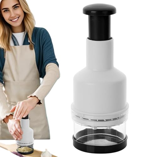 Picadora De Cebolla - Picadora Manual De Presión | Procesador De Alimentos Compacto Multiusos Para Cocina Moler Cebolla Nueces Pimienta Chile Y Especias