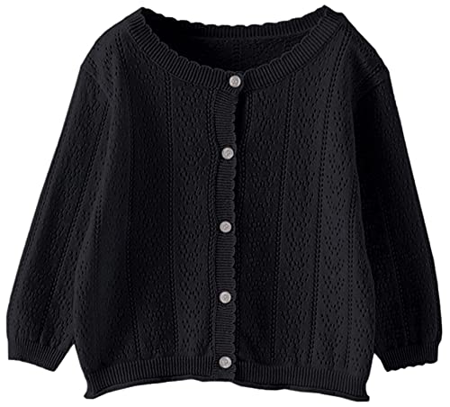 SANGTREE Little Baby Girls' Hollow Out Knit Cardigan Sweater, 3 Months - 8 Years