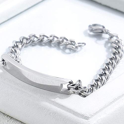 Cupimatch 2Pcs Stainless Steel Couples Bracelet Link Chain Bangle For Men Women, 9"& 7.5 #TOP4