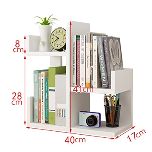 Estantería de escritorio azul – Estantería de almacenamiento multicapa para oficina pequeña, dormitorio de estudiantes, hogar, nización, diseño simple, solución de ahorro de espacio