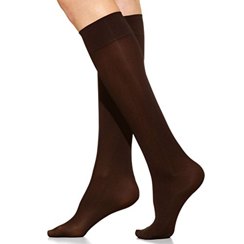 Berkshire 6424 Plus Size Opaque Trouser Socks,Chocolate,10-13 [6 PAIRS],Chocolate,10-13 [6 PAIRS]