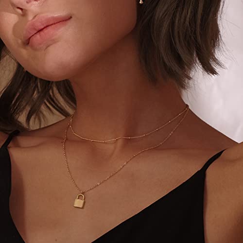 Image of MEVECCO Dainty Pendant Layered Necklaces for Women