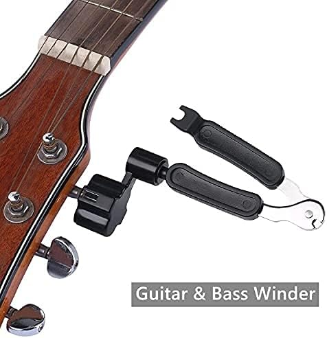 MOREYES Guitar String Winder Cutter and Bridge Pin Puller, Guitar Repair Tool Functional 3 in 1 (Black)