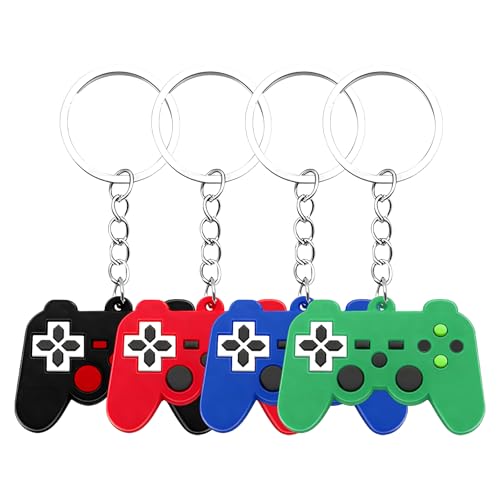 Rdxcv 4PCS Video Game Controller Keychains, Cute Game Controller Car