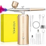 Vrenmol Airbrush Kit: Micro-Flow Precision Airbrush for Nails with Compressor Rechargeable Three-Mode Nail Airbrush Machine 0.3mm Nozzle Nail Art Airbrush Kit for Ombre French Nails Salon