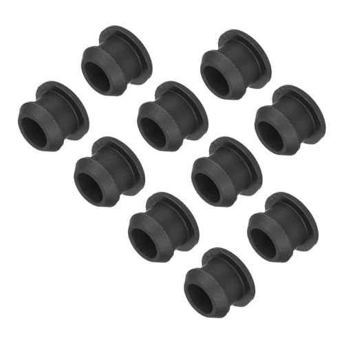 Image of MECCANIXITY Silicone Snap in Locking Hole Plugs,Rubber Panel Seal Cover Flush Type Panel Round for Kitchen Rubber Bulkheads Waterproof Sealing Plugs 10mm /0.39 Inch Diameter Black,Pack of 50