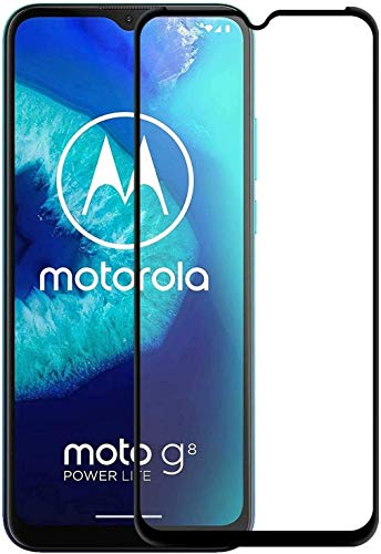 Image of Tempered Glass Screen Protector Compatible For Moto G8 Power LITE Full Screen Coverage (Except Edge to Edge) and Free Complete Easy Installation kit.