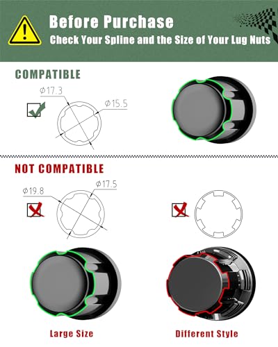Image of Small 6 Point Spline Lug Nuts Key Tuner Socket Tool -Diameter Lock Lug Nut Key Compatible with 3 /4 inch (19mm) and 13 /16 inch (21mm) Hex Replacement Socket M12x1.5, M12x1.25, 1 /2-20, M10x1.25, 3 /8-20