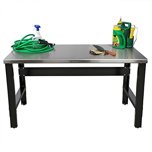 Borroughs Adjustable Height Work Bench with Stainless Steel Top, 28 inches x 60 inches