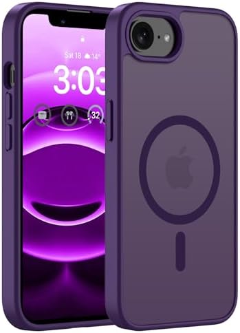 ORDA Magnetische für iPhone 16e / iPhone 17e Hülle, Lila | Durchscheinend Rückseite, Matt Handyhülle, Stoßfest Kratzfeste Schutzhülle