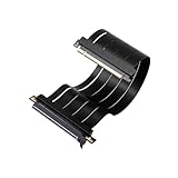 EZDIY-FAB PCIe 5.0 x16 ライザーケーブル 30cm 180度 128GB/s 超高速転送 RTX 50/40シリーズ・RX 9000/7000対応 GPU垂直マウント PCIe 4.0/3.0下位互換 PCIe延長ケーブル ストレートコネクタ - ブラック