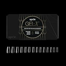 Apres Gel-X Coffin Box of Nail Tips | 280 Gel-X Tips, Soft Tips, 14 Sizes 00-9 | Half-sizes Included Sculpted Coffin Medium, 280 Count