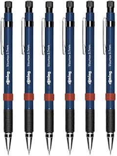 rOtring Visumax Mechanical Pencils - 0.7mm - Pack of 6 - Refillable - Twist Out Eraser - Rubber Grip - Dark Blue Barrels
