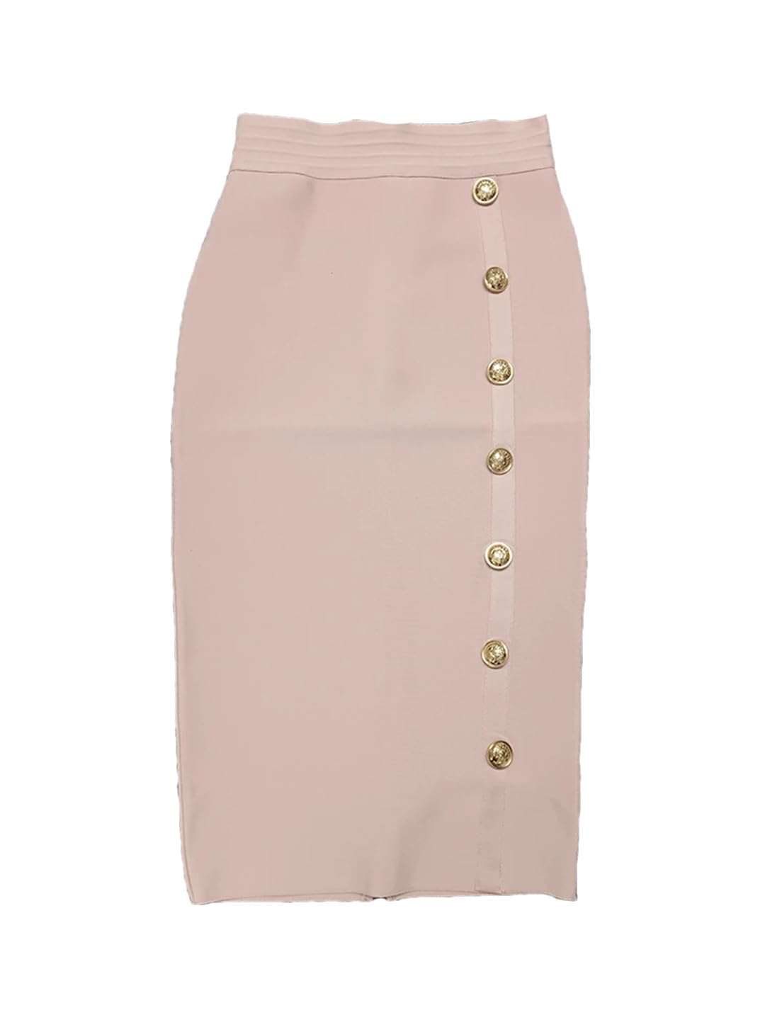 Yeuyyben Elegante Bodycon Midi Bandage Gonna a Vita Alta Bottone Donne Matita Estate Knit Gonne Festa di Moda