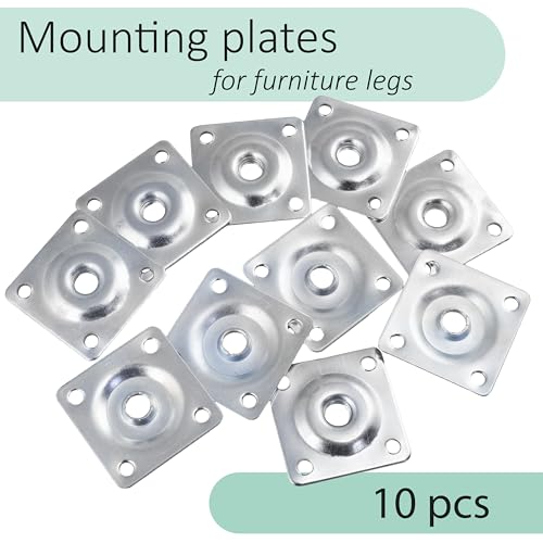 AERZETIX - C73014 - Set mit 10 M10 43/43 mm Wendeplatte Basis befestigungshalterung Montage Verstellbarer möbelheber einstellbar