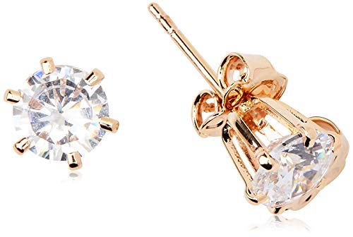 Brinco Rommanel Banhado A Ouro 18K Solitário Zircônia Redonda 526258