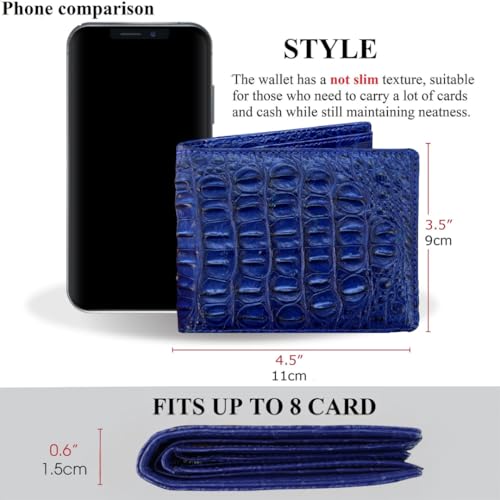 Image of HATA Men Leather Bifold Wallet RFID Blocking Front Pocket Exotic Billfold Handmade Gift For Birthday Wedding Anniversary Father's Day