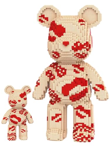 PUPULU Valentines Teddy Bear Micro Building Blocks Set(16.9inches) Kiss Love Bear Building Blocks Gift for Adult 2026