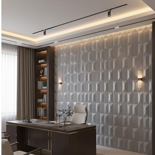 Image of Kayra Decor 3D PVC Wall Panels for Bedroom & Living Room | Artisian Design |Gray Color | 19.7 x 19.7 Inch | Pack of 40 | 107.60 Sq Ft