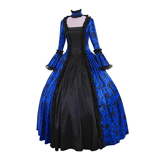 Gothic Dress, Forthery Women's Gothic Victorian Poplin Long Sleeve Hooded Halloween Lolita Witch Dress