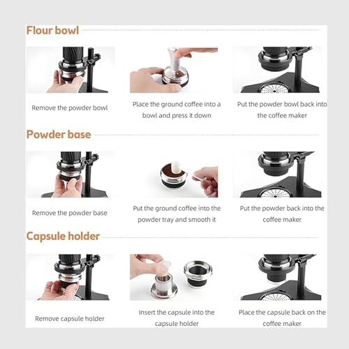 Tragbare Kaffeemaschine mit variablem Druck, handgekröpfte Espressomaschine, mit Aufbewahrungstasche, 9-12 bar variabler Druck, 100 ml Wassertankkapazität, für Reisen im Freien 9 Tragbare Kaffeemaschine mit variablem Druck, handgekröpfte Espressomaschine, mit Aufbewahrungstasche, 9-12 bar variabler Druck, 100 ml Wassertankkapazität, für Reisen im Freien