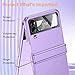 for Samsung Z Flip 4 Case: [Full Cover Hinge Protection] Slim Phone Case with Built-in Screen Protection Metal Volume Key Protection Wireless Charging for Galaxy Z Flip 4 5G(2022) (Purple)