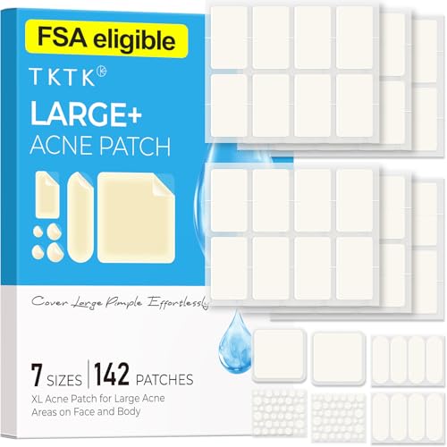 Large Pimple Patches for Face, 7 Sizes Big Acne Patches,