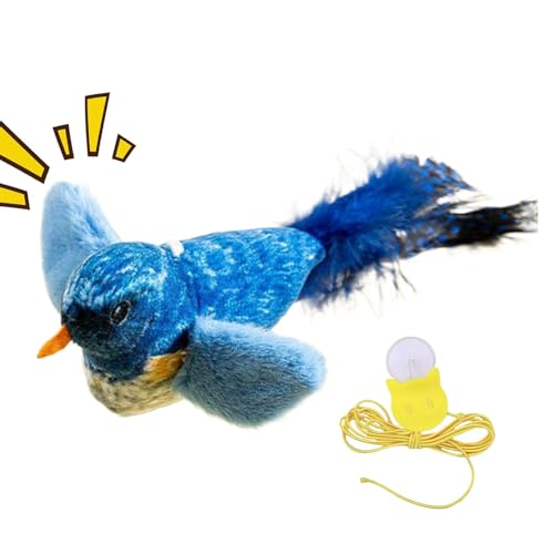 Chirping Bird Cat Toy, Interactive Toy Bird for Cats, Realistic Chirp Cat Toy, Touch Activated Kitten Toy, Cat Exercise Toys for