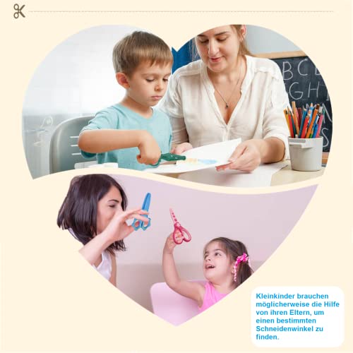 Kinder Sicherheitsschere Set, 3 Stück Bastelscheren für Kinder